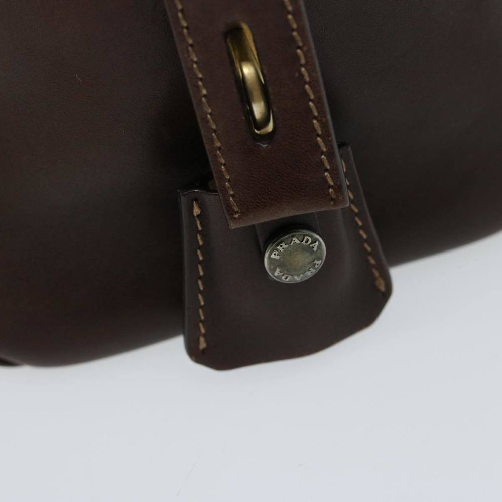PRADA Mini Boston Bag Boston Bag Canvas Leather Brown Auth hk1091 - Picture 10 of 16